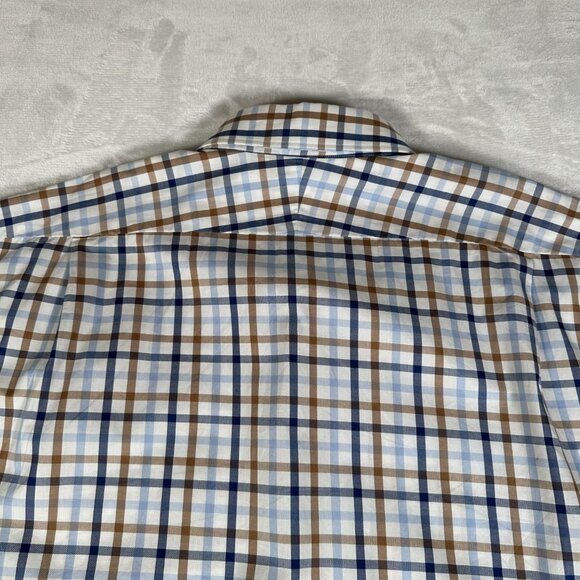 Peter Millar Shirt Men Size XXL Plaid Long Sleeve Single Pocket 100% Cotton EUC - Picture 10 of 10